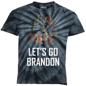 Let's Go Brandon American Grunge Skull Kids Tie-Dye T-Shirt