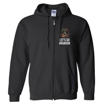 Let's Go Brandon American Grunge Skull Full Zip Hoodie