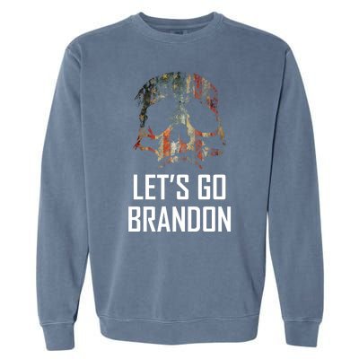 Let's Go Brandon American Grunge Skull Garment-Dyed Sweatshirt