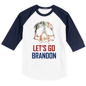 Let's Go Brandon American Grunge Skull Baseball Sleeve Shirt