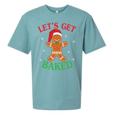 Let's Get Baked Gingerbread Christmas Cookie Baking Team Cool Gift Sueded Cloud Jersey T-Shirt