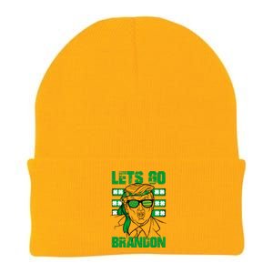 Lets Go Brandon St Patrick's Day Trump Beer America Flag Knit Cap Winter Beanie