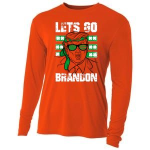 Lets Go Brandon St Patrick's Day Trump Beer America Flag Cooling Performance Long Sleeve Crew