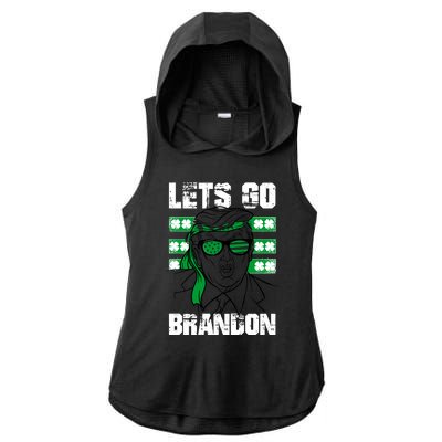 Lets Go Brandon St Patrick's Day Trump Beer America Flag Ladies PosiCharge Tri-Blend Wicking Draft Hoodie Tank