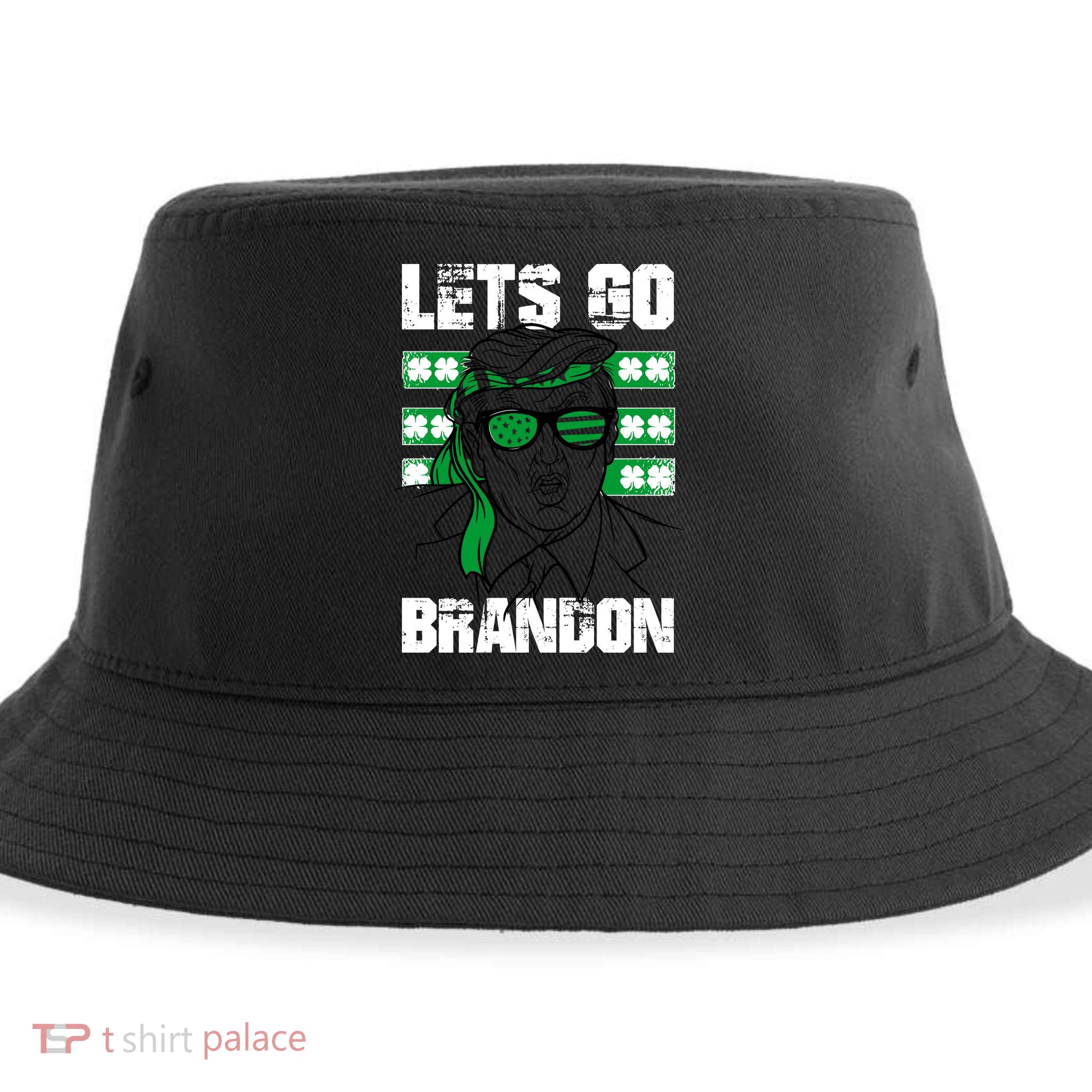 Lets Go Brandon St Patrick's Day Trump Beer America Flag Sustainable Bucket Hat