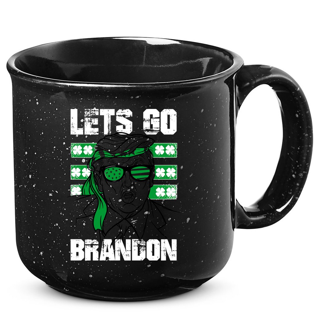 Lets Go Brandon St Patrick's Day Trump Beer America Flag 15oz Campfire Ceramic Mug