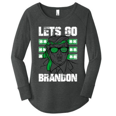 Lets Go Brandon St Patrick's Day Trump Beer America Flag Women's Perfect Tri Tunic Long Sleeve Shirt