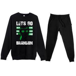 Lets Go Brandon St Patrick's Day Trump Beer America Flag Premium Crewneck Sweatsuit Set