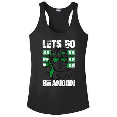 Lets Go Brandon St Patrick's Day Trump Beer America Flag Ladies PosiCharge Competitor Racerback Tank