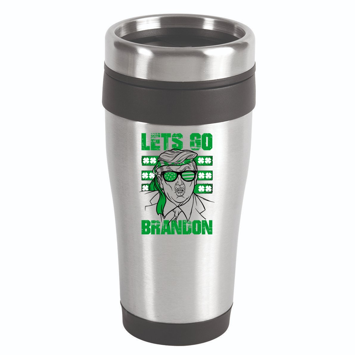 Lets Go Brandon St Patrick's Day Trump Beer America Flag 16oz Travel Tumbler