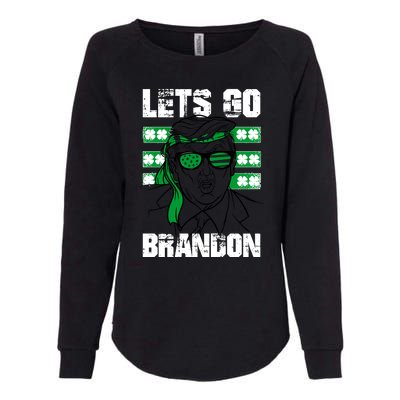 Lets Go Brandon St Patrick's Day Trump Beer America Flag Womens California Wash Sweatshirt