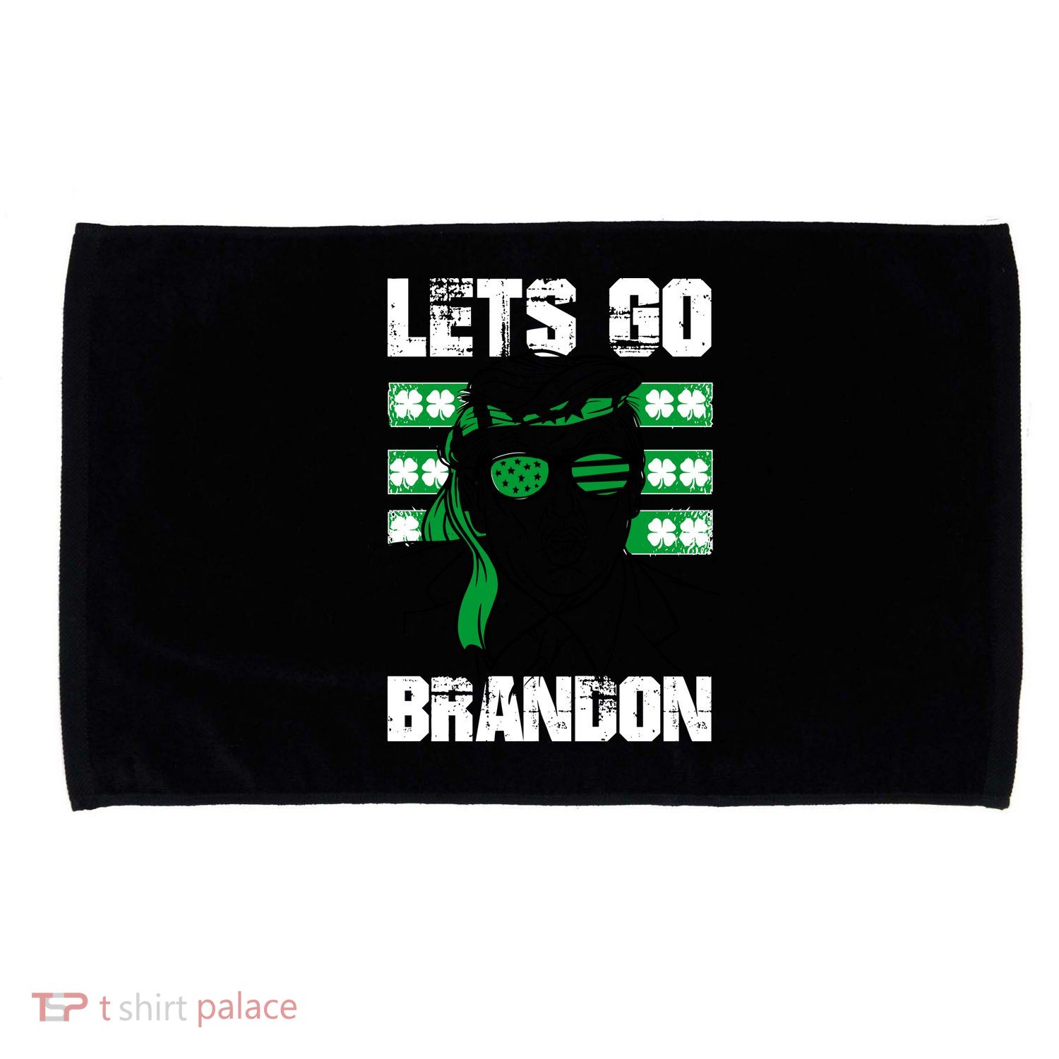Lets Go Brandon St Patrick's Day Trump Beer America Flag Microfiber Hand Towel