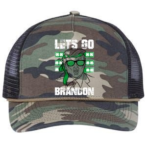 Lets Go Brandon St Patrick's Day Trump Beer America Flag Retro Rope Trucker Hat Cap