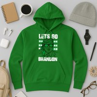 Lets Go Brandon St Patrick's Day Trump Beer America Flag Hoodie