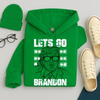 Lets Go Brandon St Patrick's Day Trump Beer America Flag Hoodie