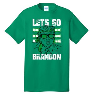 Lets Go Brandon St Patrick's Day Trump Beer America Flag Tall T-Shirt