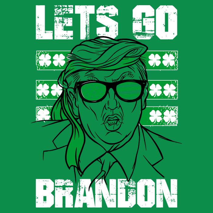 Lets Go Brandon St Patrick's Day Trump Beer America Flag Poster