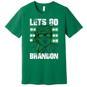 Lets Go Brandon St Patrick's Day Trump Beer America Flag Premium T-Shirt