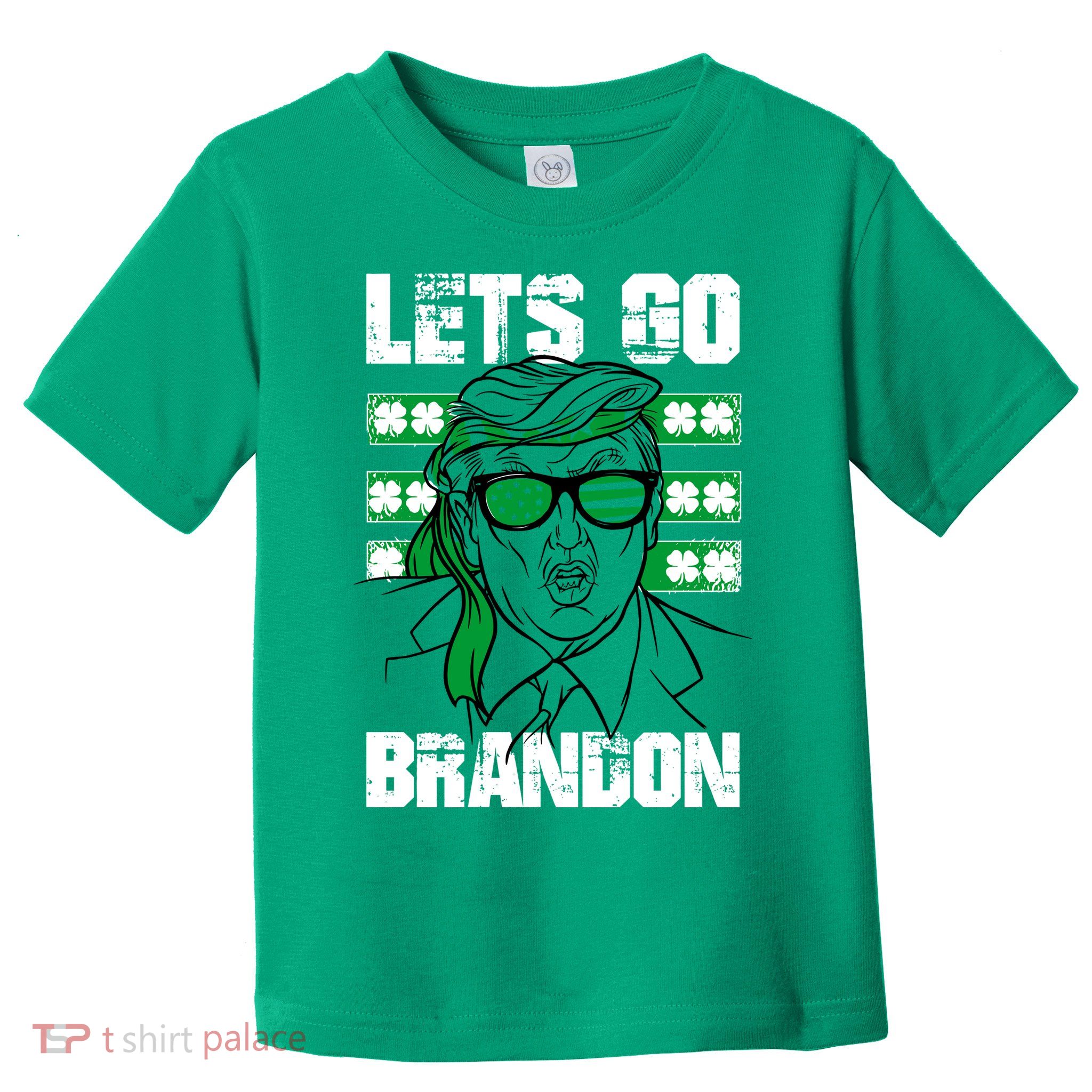 Lets Go Brandon St Patrick's Day Trump Beer America Flag Toddler T-Shirt