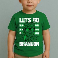 Lets Go Brandon St Patrick's Day Trump Beer America Flag Toddler T-Shirt