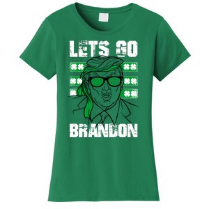 Lets Go Brandon St Patrick's Day Trump Beer America Flag Women's T-Shirt