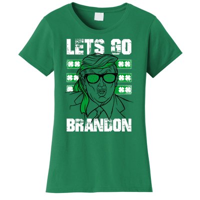 Lets Go Brandon St Patrick's Day Trump Beer America Flag Women's T-Shirt