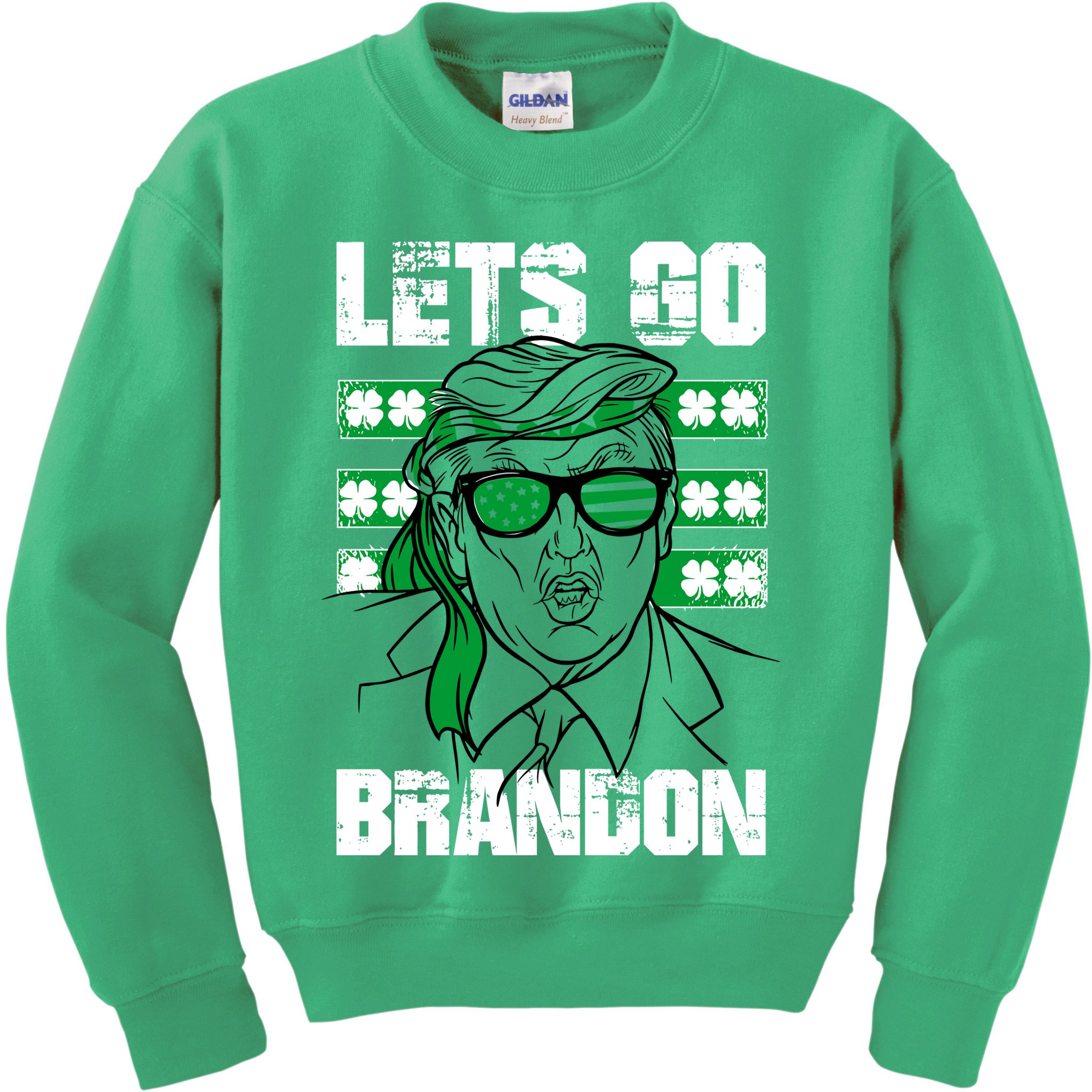 Lets Go Brandon St Patrick's Day Trump Beer America Flag Kids Sweatshirt