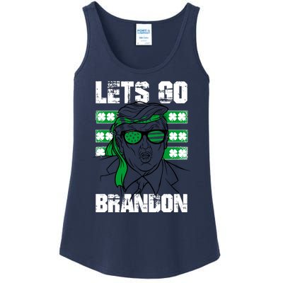 Lets Go Brandon St Patrick's Day Trump Beer America Flag Ladies Essential Tank