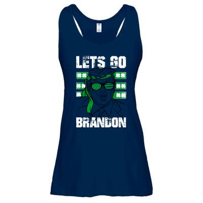 Lets Go Brandon St Patrick's Day Trump Beer America Flag Ladies Essential Flowy Tank