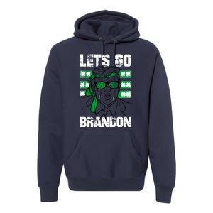 Lets Go Brandon St Patrick's Day Trump Beer America Flag Premium Hoodie