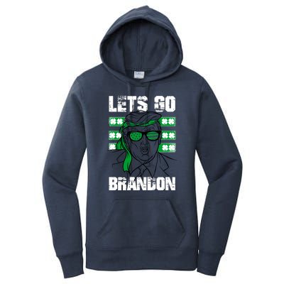 Lets Go Brandon St Patrick's Day Trump Beer America Flag Women's Pullover Hoodie