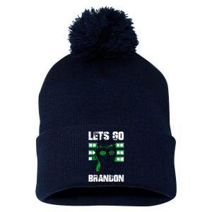 Lets Go Brandon St Patrick's Day Trump Beer America Flag Pom Pom 12in Knit Beanie