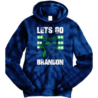 Lets Go Brandon St Patrick's Day Trump Beer America Flag Tie Dye Hoodie