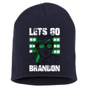 Lets Go Brandon St Patrick's Day Trump Beer America Flag Short Acrylic Beanie