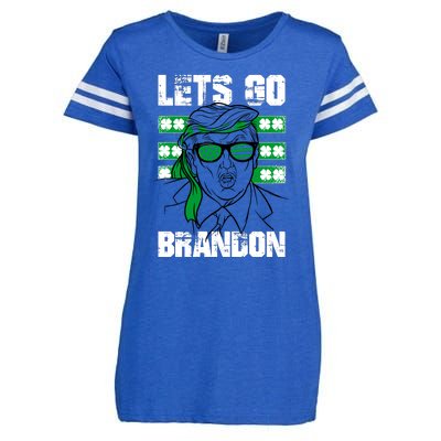 Lets Go Brandon St Patrick's Day Trump Beer America Flag Enza Ladies Jersey Football T-Shirt