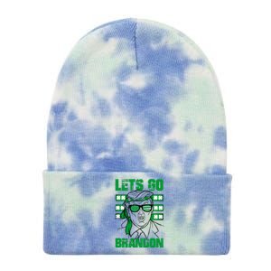 Lets Go Brandon St Patrick's Day Trump Beer America Flag Tie Dye 12in Knit Beanie