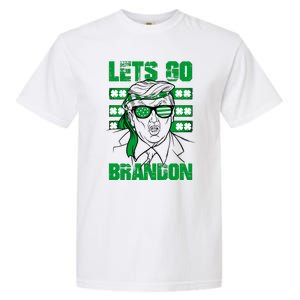 Lets Go Brandon St Patrick's Day Trump Beer America Flag Garment-Dyed Heavyweight T-Shirt