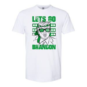 Lets Go Brandon St Patrick's Day Trump Beer America Flag Softstyle CVC T-Shirt