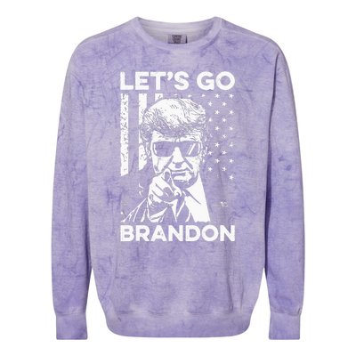 Let’s Go Brandon Conservative USA Flag Funny Donal Trump Colorblast Crewneck Sweatshirt