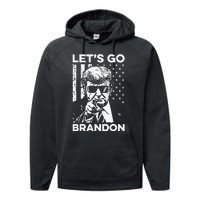 Let’s Go Brandon Conservative USA Flag Funny Donal Trump Performance Fleece Hoodie