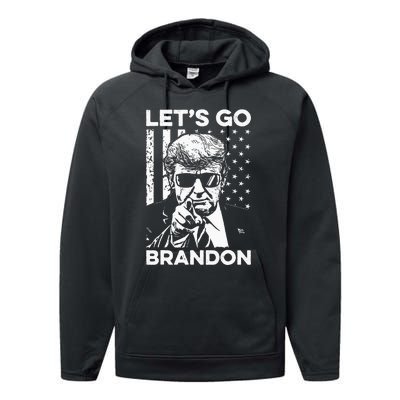 Let’s Go Brandon Conservative USA Flag Funny Donal Trump Performance Fleece Hoodie