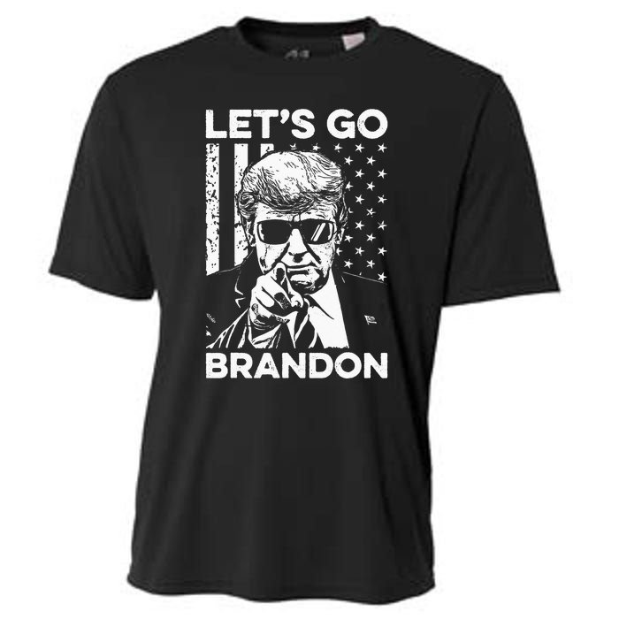 Let’s Go Brandon Conservative USA Flag Funny Donal Trump Cooling Performance Crew T-Shirt