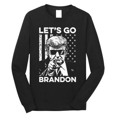 Let’s Go Brandon Conservative USA Flag Funny Donal Trump Long Sleeve Shirt