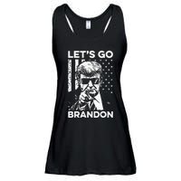 Let’s Go Brandon Conservative USA Flag Funny Donal Trump Ladies Essential Flowy Tank