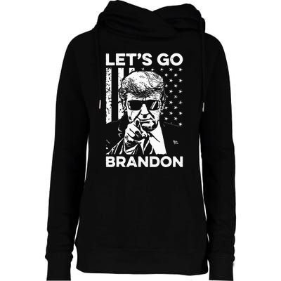 Let’s Go Brandon Conservative USA Flag Funny Donal Trump Womens Funnel Neck Pullover Hood