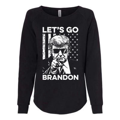 Let’s Go Brandon Conservative USA Flag Funny Donal Trump Womens California Wash Sweatshirt