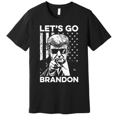 Let’s Go Brandon Conservative USA Flag Funny Donal Trump Premium T-Shirt