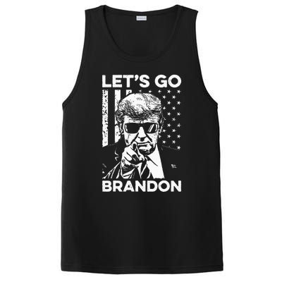 Let’s Go Brandon Conservative USA Flag Funny Donal Trump PosiCharge Competitor Tank