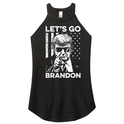 Let’s Go Brandon Conservative USA Flag Funny Donal Trump Women’s Perfect Tri Rocker Tank