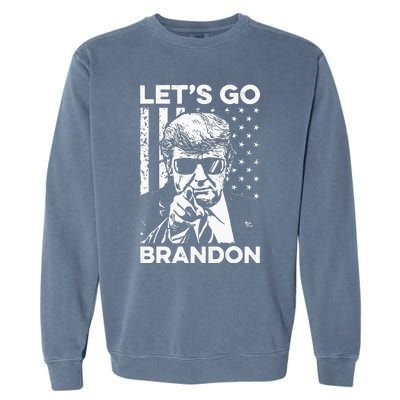 Let’s Go Brandon Conservative USA Flag Funny Donal Trump Garment-Dyed Sweatshirt